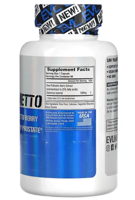 Saw Palmetto, 500mg, 60 Cápsulas, EVLution Nutrition