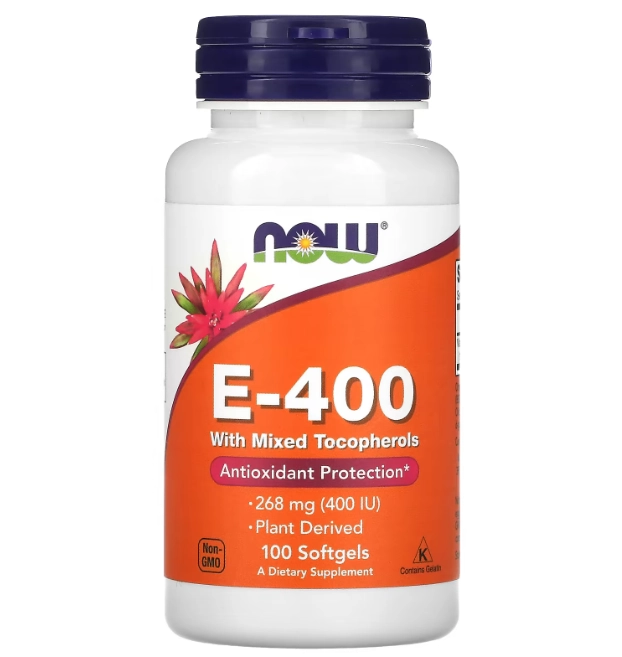 Vitamina E 400UI, 100 Cápsulas, Now
