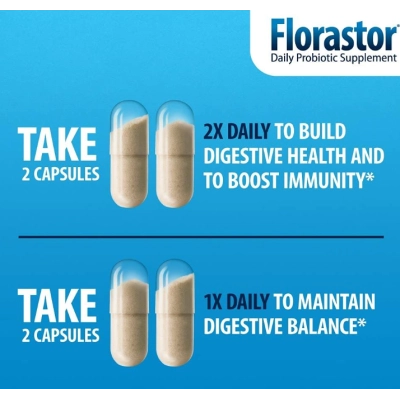 Daily Probiotic, Probióticos para Saúde Digestiva e Imunológica, 100 Cápsulas, Florastor 