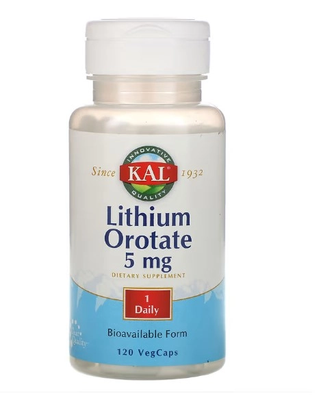 Lithium Orotate, 5mg, 120 Cápsulas, Kal