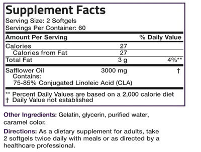 CLA 3000, Ácido Linoleico Conjugado, 3000mg, 120 Comprimidos, Bronson