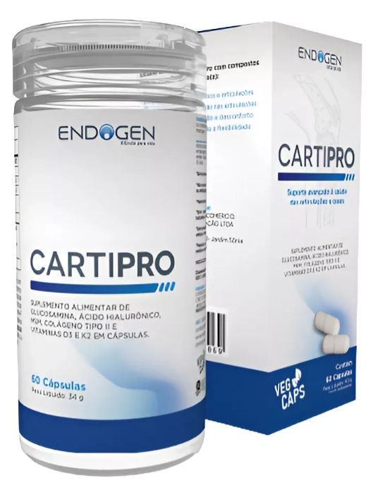 Cartipro, Com Glucosamina, Ácido Hialurônico e MSM, 60 Cápsulas, Endogen