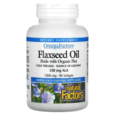 Flaxseed Oil, 1,000 mg, 90 Softgels, Natural Factors