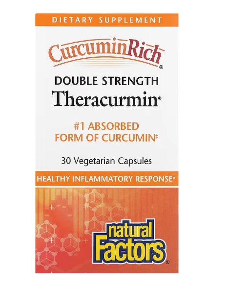 CurcuminRich, Theracurmin Dupla Potência, 60mg, 30 cápsulas, Natural Factors
