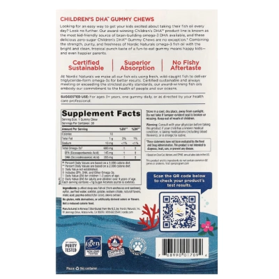 DHA 355mg para Crianças, 30 Gomas Sabor Ponche Tropical, Nordic Naturals