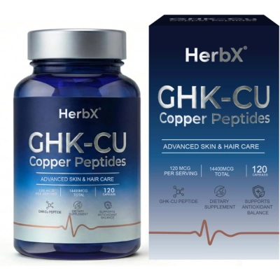 GHK-CU, Peptídeo de Cobre, 300mcg, 120 Cápsulas, HerbX GHK-CU, Peptídeo de Cobre, 300mcg, 120 Cápsulas, HerbX