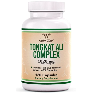Tongkat Ali com Tribulus Terrestris 1020mg por Dose, 120 Cápsulas, Double Wood