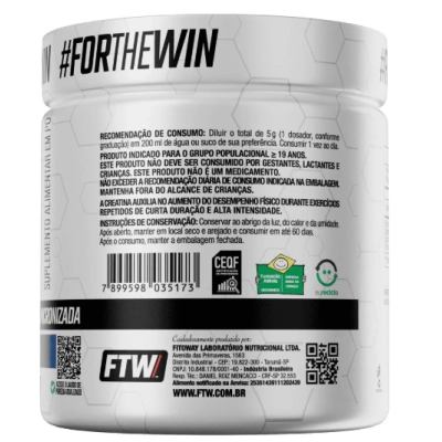 Creatina Monohidratada Ultramesh, 300g Sabor Neutro, FTW