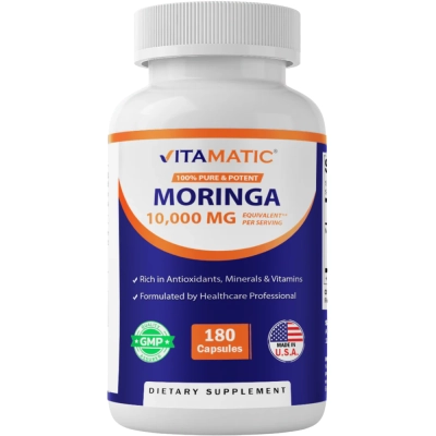 Moringa Extra Strength, 10.000mg, 180 Cápsulas, Vitamatic