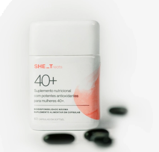 She Treats 40+, Blend de Ativos para Mulheres a Partir dos 40 Anos, 60 Cápsulas, Shetalks