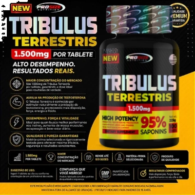 Tribulus Terrestris 1.500mg (95% Saponinas), 100 Comprimidos, Prosize Nutrition