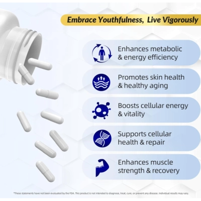 NMN 500mg, Nicotinamida Mononucleotídeo, Pureza de 99,9% 60 Cápsulas, I Love Health