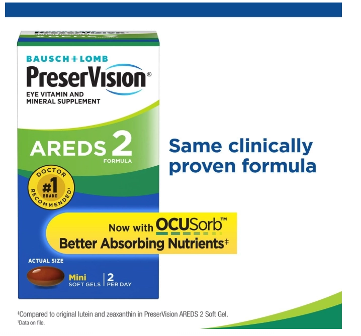  PreserVision, Vitaminas e Minerais para os Olhos Areds 2, 130 Cápsulas, Bausch & Lomb