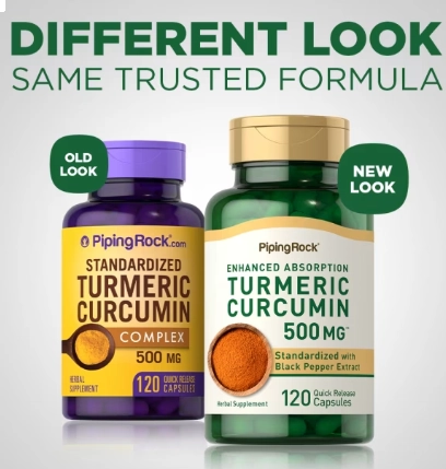 Cúrcuma Padronizado, 500mg, 120 cápsulas, PipingRock