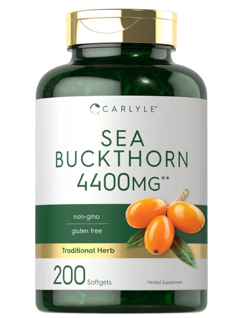 Sea Buckthorn Oil, Óleo de Espinheiro Marítimo, 4400mg, 200 Softgels, Carlyle