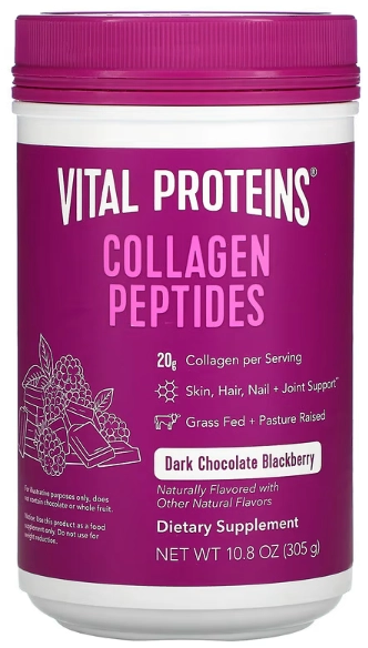 Peptídeos de Colágeno, Chocolate Amargo e Amora, 305 g (10,8 oz), Vital Proteins