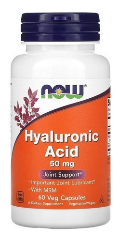 Ácido Hialurônico, 50 mg, 60 Cápsulas, Now