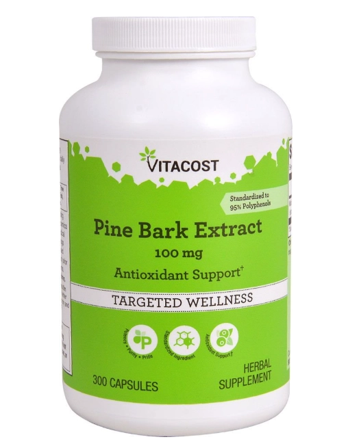 Extrato de Casca de Pinheiro, Pine Bark Extract 100mg, 300 Cápsulas, Vitacost