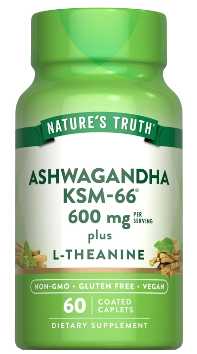 Ashwagandha KSM-66 com L-Teanina, 60 Cápsulas, Nature's Truth