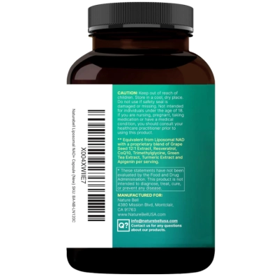 Liposomal NAD+ 8 em 1 Complex, 2000mg, 120 Cápsulas, NatureBell