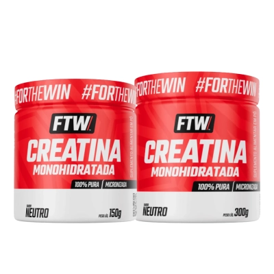 Creatina Monohidratada 100% Pura, Sabor Neutro, Opções, FTW