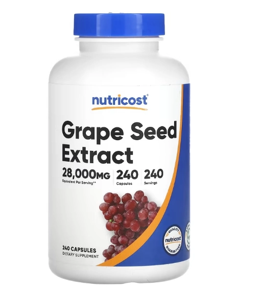 Grape Seed Extract, Semente de Uva 28000mg, 240 Cápsulas, Nutricost