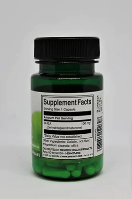 Dhea, 100mg, Máxima força, 60 cápsulas, Swanson