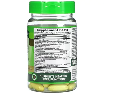 Liver Health Formula, com dente de leão, alcachofra, cúrcuma, 60 cápsulas, Nature's Truth