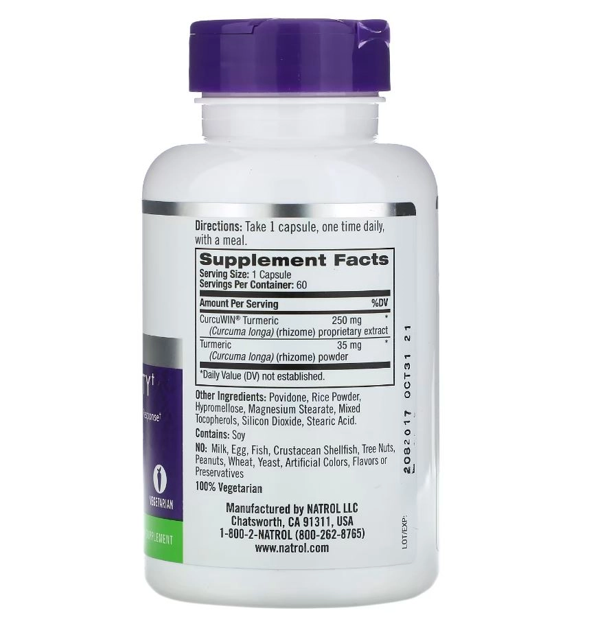 Turmeric Força Extra (Açafrão)  60 comprimidos, Natrol
