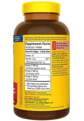 Triple Ômega 3-6-9, 180 comprimidos, Nature Made