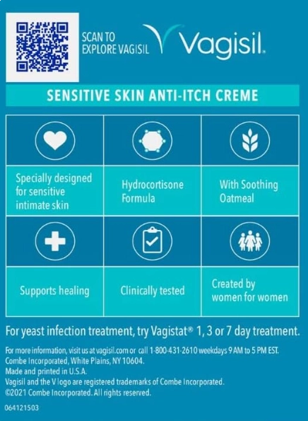 Fórmula para Pele Sensível com Hidrocortisona, Creme Para Infecções Fúngicas, 28g, Vagisil
