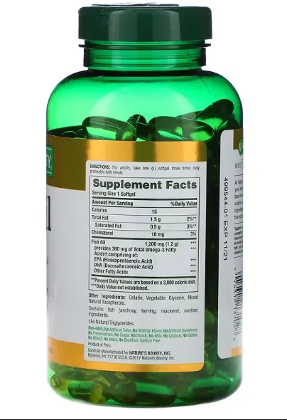 Óleo de Peixe, 1.200 mg, 200 Cápsulas, Nature's Bounty