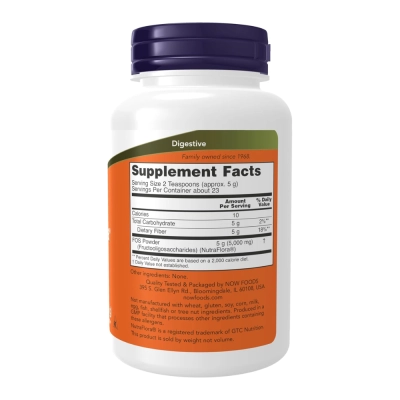 NutraFlora FOS, Prebiótico para Digestão, Flora Intestinal e Bem-Estar Diário, 113g, NOW