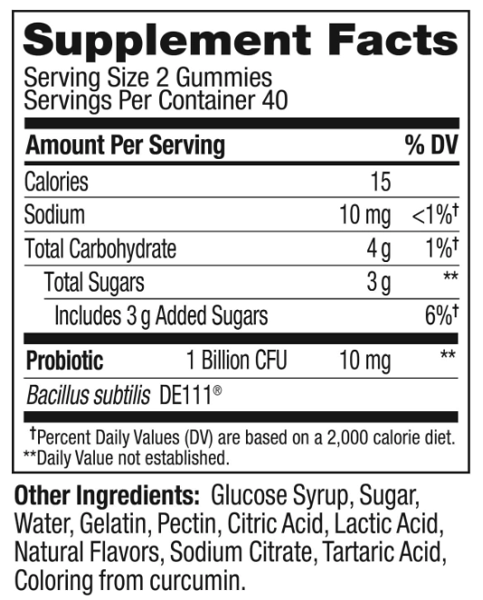 Probiotic, Probióticos 1 bilhão de UFCs, 80 Gomas Sabor Manga, OLLY