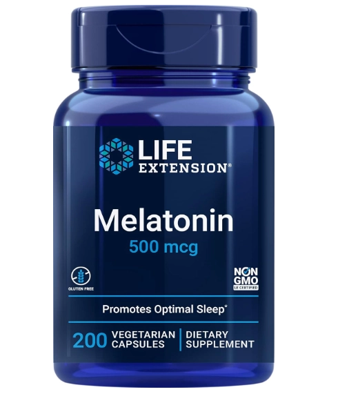 Melatonina 500mcg, 200 Cápsulas, Life Extension