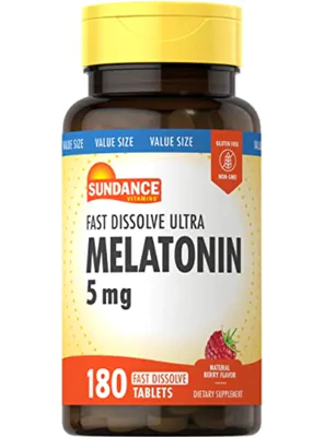 Melatonina 5mg, 180 tablets de dissolução rápida, Sundance