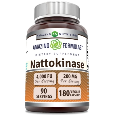 Nattokinase 200mg, 4000FU, 180 cápsulas, Amazing Formulas