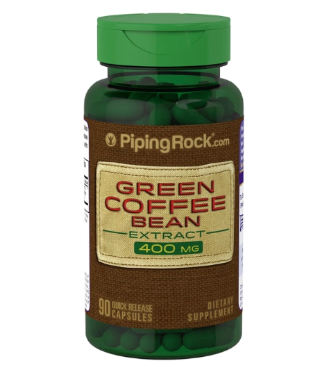 Green Coffee Bean, Café Verde, 400mg, 90 Cápsulas, PipingRock