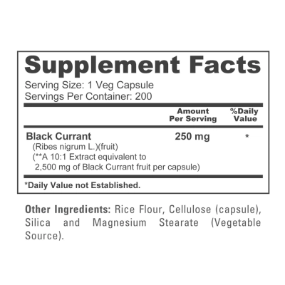 Black Currant, Extrato de Groselha Negra, 2500mg, 200 Cápsulas, NusaPure