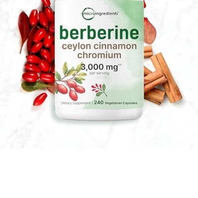 Berberina com Canela do Ceilão, Cromo e Cúrcuma 3000mg, 240 Cápsulas, Micro Ingredients