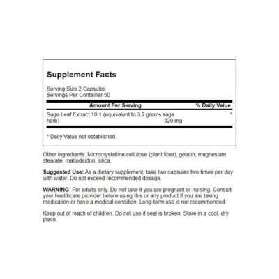 Sage extract, 160mg, 100 Cápsulas, Swanson