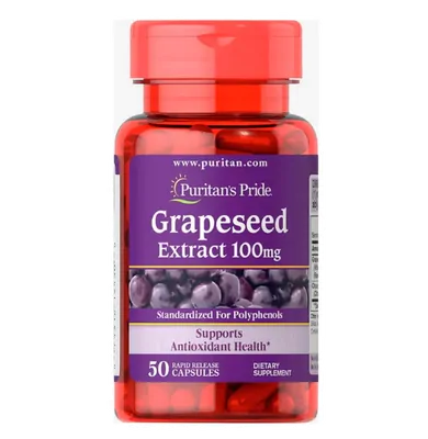 Grapeseed, Extrato de Semente de Uva 100mg, 50 Cápsulas, Puritan's Pride