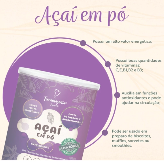 Açaí Em Pó, 200g, Terramazonia