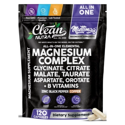Complexo de Magnésio 500mg, 120 Cápsulas, Clean Nutraceuticals 