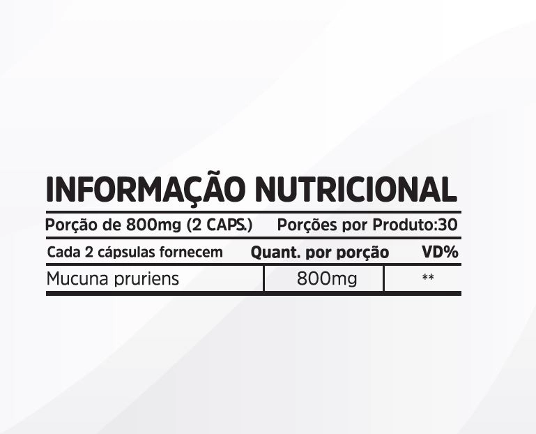 Mucuna, Estimula a produção de GH, 60 Cápsulas, Nutrivitalle