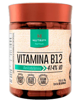 Vitamina B12 Metilcobalamina, 60 Cápsulas, Nutrify