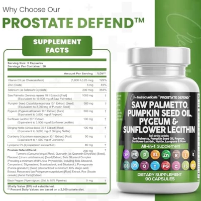Saw Palmetto 10000mg  com Óleo de Semente de Abóbora 3000mg, 90 Cápsulas, Clean Nutraceuticals