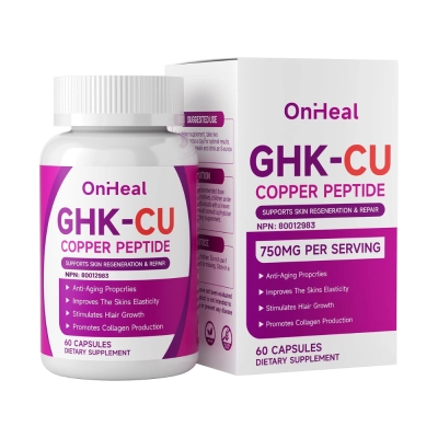 GHK-Cu Copper Peptide, 750mcg, 60 Cápsulas, OnHeal