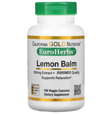 Extrato de Erva-Cidreira, 500mg, 180 Cápsulas, California Gold