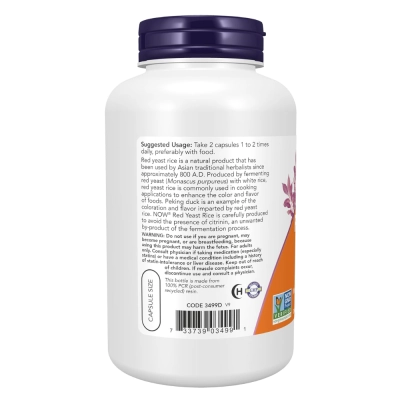 Red Yeast Rice 600mg, 120 Cápsulas, Now